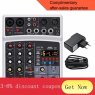 computer audio Computer Audio Protable Mini Mixer Audio DJ Console 4-channel with Sound Card, USB, 48V Phantom Power for
