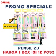 Greebel Parko Glam Pastel 2B Pencil 1 Pack (12PCS) Original