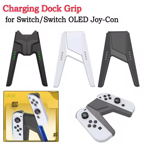 Game Controller Charging Dock Grip V-Shaped Charging Dock Station Handle Grip for Nintendo Switch/Sw