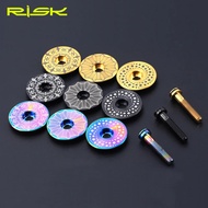 Risk 1 set Lightweight Titanium Alloy Bicycle Headset Cap + M6*30mm Bike Headset Stem Bolt 3 Colors 