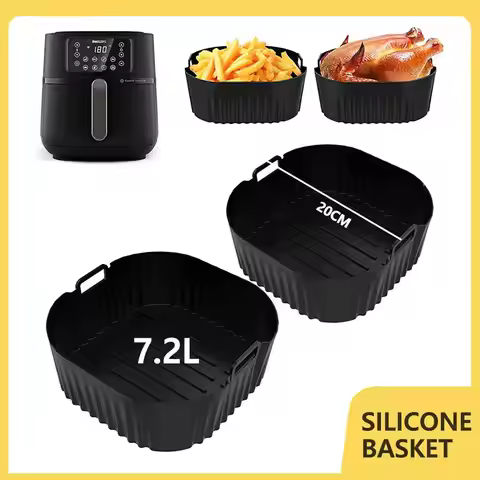 7.2L Rectangle Air Fryer Silicone Liner Mold For Philips HD9285/90 Nonstick Airfryer Basket Oven Bak