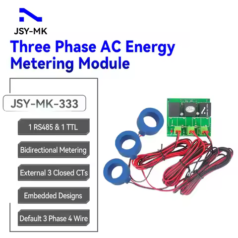 JSY-MK-333 80A 3P4W Bidirectional Current Voltage Electric Energy Meter With RS485 TTL External Encl