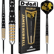 MISSION STEEL TIP DART- 22G/24G/26G James Hurrell Black PVD & Yellow 95% Tungsten Steel Dart Set
