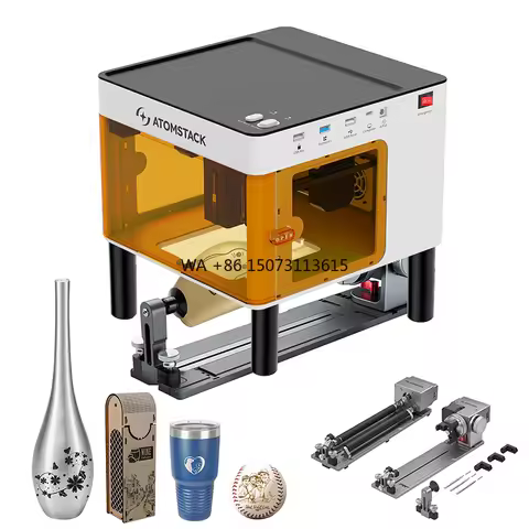 Atomstack P1 Laser Engraving Machine 5W With R8 Pro Laser Rotary Roller Portable Desktop DlY Mini En