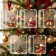 CS.B 3Pcs Christmas Hanging Decorations, Creative Money Gift Box with Sealed Buckle, Durable Acrylic