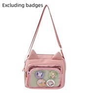 ONERVGY Japanese Transparent Itabag Nylon Y2k JK Shoulder Bag Trendy Badge Display Transparent Cross