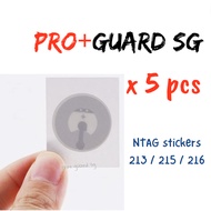 Pro+Guard 5pcs Ntag Sticker Labels 213 215 216 NFC RFID Tags Label Universal Reader Label Digital Name Card Website