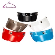 [Amleso2] Motorcycle Peak Shield with 3 Snap Scratch Resistant for 3/4 Helmets Red