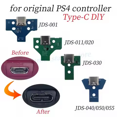 DIY Type-C Charging Port Socket Circuit Board With cable For PS4 001 011 020 030 040 050 055 Origina