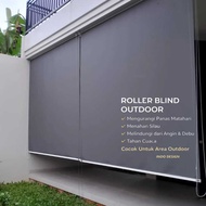 Outdoor Roller Blind Jumbo Wide Rail Waterproof Anti-Heat Rain Minimalist Terrace Balcony Curtain