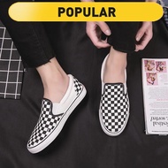 🎁Ready Stock🎁 kasut sukan lelaki kasut lelaki sneakers casual Kasut Kanvas Lelaki Musim Panas Versi Korea Semua Pertandingan Kasut Lelaki Trend Kasut Pelajar Kasut Hitam dan Putih Kotak-Kotak Kasut Kasut Kasual