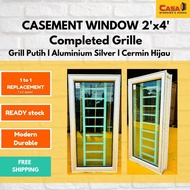 2'x4' Tingkap Casement Grille Undercoated Putih Cermin Hijau🔥FREE SHIPPING✅READY STOCK