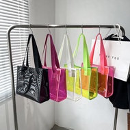 Transparent PVC Shoulder Bag Jelly Bag Women's Shopping Bag Casual Handbag Candy Color Fashion Bag