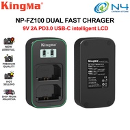 Kingma LCD display 9V 2A PD3.0 USB-C dual fast charger FOR Sony NP-FZ100 Nikon EN-EL15 NP-W235 NP-F5