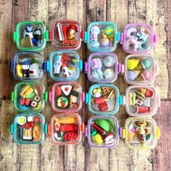1 Set of Cute Qihao Sensory Eraser 8610 8611 8614 8615 8618 - Food and Hero Setip + Box - Fancy Eras