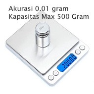 Timbangan Digital Akurasi 0.01 gram Max 500 gram 001 0.01g Emas Bumbu 