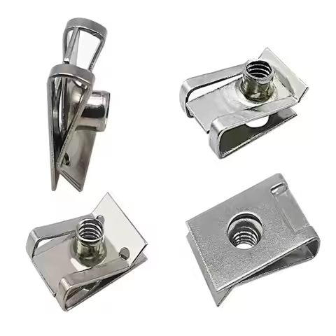 Stainless Steel U Type Clips Plate Leaf Spring Nut M6 M5 M4 M8 8mm 5mm 6mm 4mm Reed Nuts for Car Mot