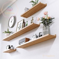 Customized Punch-Free Solid Wood Wall Shelf Wall-Mounted Bookshelf Living Room Decorative Shelf Wall-Mounted Flat Partition KJBZ
