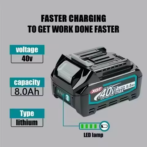 For Makita 40V MAX XGT 21700 lithium-ion battery 8.0AH rechargeable toolbattery BL4020 BL4025 BL4040