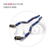 HMD Titanium Exhaust System Performance Catback for Audi A6 A7 C8 3.0T Second Pipe Delete Resonator