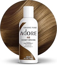 Adore Semi Permanent Hair Color - Vegan and Cruelty-Free Brown Hair Dye - 4 Fl Oz - 048 Honey Brown 