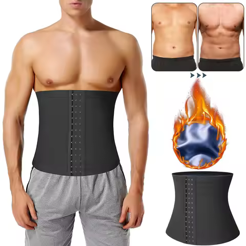 Mens Abdomen Reducer Sweat Slimming Trimmer Belt Fitness Corset Sauna Body Shaper Waist Trainer Bell