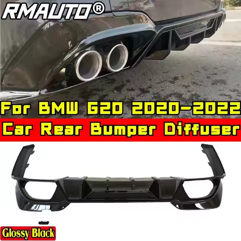 For BMW G20 2020-2022 Body Kit BMW G20 Rear Bumper Splitter Glossy Black Sports Style Spoiler Diffus
