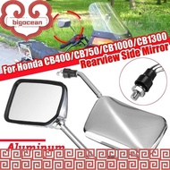 View Rear Motorcycle Handlebar Side Mirror Rearview Mirrors for Honda CB400 VTEC 1 2 3 4 CB-1 VTR250