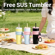GANTUNGAN Tumbler 710Ml Drinking Straw Tumbler Coffee Hanging Sus Stainless Steel Tumbler Viral Free