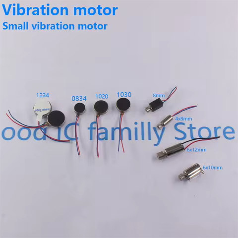 DC 3V 3.7V 8mm 10mm 0820 0827 0834 1027 1030 1234 Round Thin Vibration Motor Button Coin Vibrating M