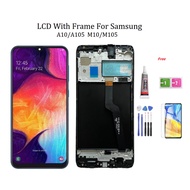 LCD with Frame For SAMSUNG GALAXY A10 A105 M10 M105F LCD Display With Touch Screen Glass Panel Assembly Monitor Replacement