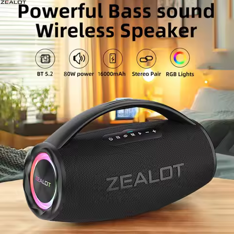 ZEALOT S97 80W Portable Bluetooth Speaker High Volume Waterproof 16000mAh Wireless TWS Subwoofer Sup