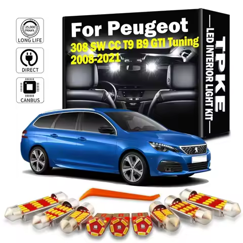 TPKE LED Interior Map Dome Light Kit For Peugeot 308 SW CC T9 B9 GTI Tuning 2008-2021 Car Accessorie