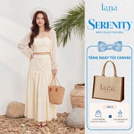 LA.NA DESIGN combo Set of 3 Ha NhienPiece, designed with cotton mesh material and beige flowers, sui