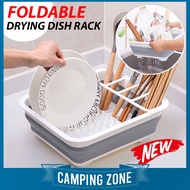 DR867 Foldable Drying Dish Rack Kitchen Collapsible Dish Drainer Storage Holder Tableware Drainer Board Organizer