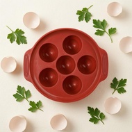 Escargot Baking Dish Molded Wells Silicone Escargot Dish 6-Cup Snail Tray Side Handles Snail Plate B