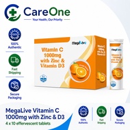 MEGALIVE VITAMIN C 1000MG WITH ZINC & D3 40'S (EXP: 12/2027)