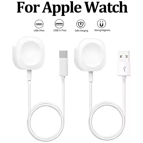 2024 Magnetic Wireless USB A Fast Charger for Apple Watch Ultra Series 9 8 7 6 SE Type C Cable Charg