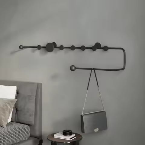 Nordic wall hanger household living room entrance bedroom small bag hanger L: 79cm H: 11cm