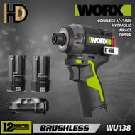 WORX 12V WU138 Cordless 1/4" Hex Hydraulic Impact Driver / Brushless Motor / Compact duty Impact Dri