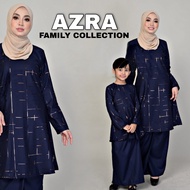 ( RAYA 2024 )(BAJU KURUNG IBU DAN ANAK) Baju Raya AZRA Collection EXCLUSIVE Printed Foil Osaka Cotton sedondon keluarga