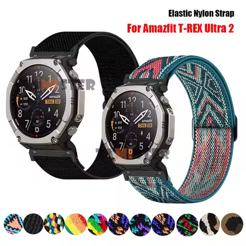 Elastic Nylon Loop Watch Band For Amazfit T-REX Ultra 2 Strap Replacement Correa Wristband For Amazf