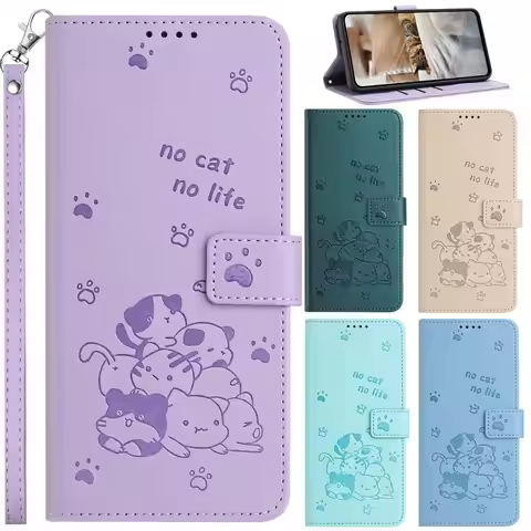 Strap Leather Phone Case on for Samusng Galaxy A3 A5 2016 A6 A7 A8 J4 J6 Plus 2018 J3 J5 J7 2017 Cas