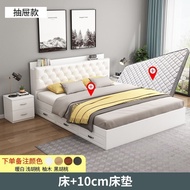 Leather And Solid Wood Bed Frame Storage Solid Wooden Bed Frame Bed Frame With Mattress Queen and King Size