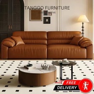 Tanggo🇸🇬Technology Leather Sofa Living Room Sofas Small family Sofa Sofa Set 1/2/3 Seater Reception 