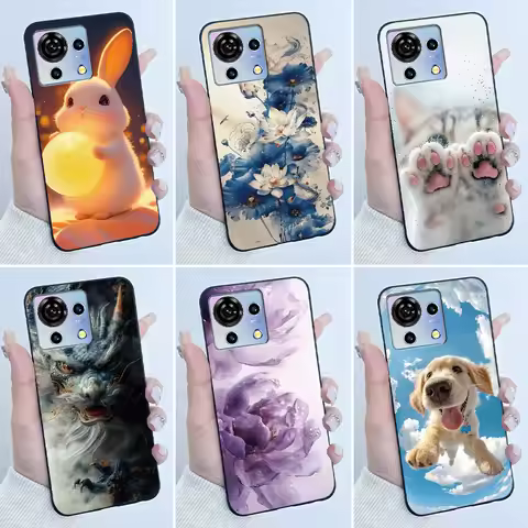 For ZTE Blade V50 Vita Case Black TPU Silicone Luxury Cute Cool Flower Phone Cases for Blade V 50 Vi