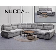Nucca N3391 SilverEast Corner/L Shape Sofa [Can Choose Cow Leather,Casa Leather,Water Resistance Fabric,Velvet]