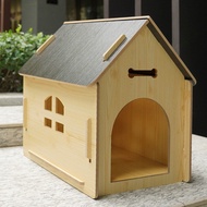 Pet Wooden House All-Season Dog House Enclosed Dog Cage Indoor Small Dog Puppy House Outdoor Small W