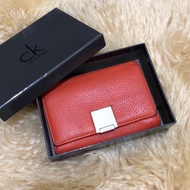 Original Calvin Klein Orange Fold Wallet Genuine Leather Leather Folding Wallet