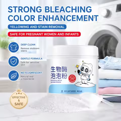 Bio Enzyme Bubble Powder Active Oxygen Stain Remover Laundry Booster Fabric Care Hand Care Deep Clea